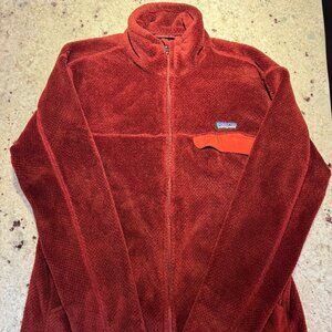 Patagonia Fleece Zip Up Jacket, Red, Size XL